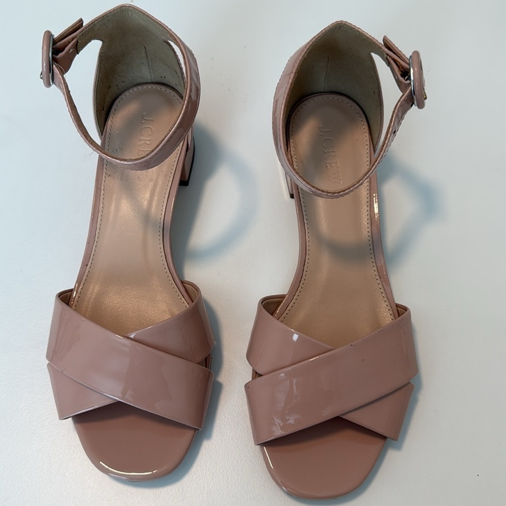 J. crew dusty pink patent leather sandals sz 6.5 - Picture 5 of 9